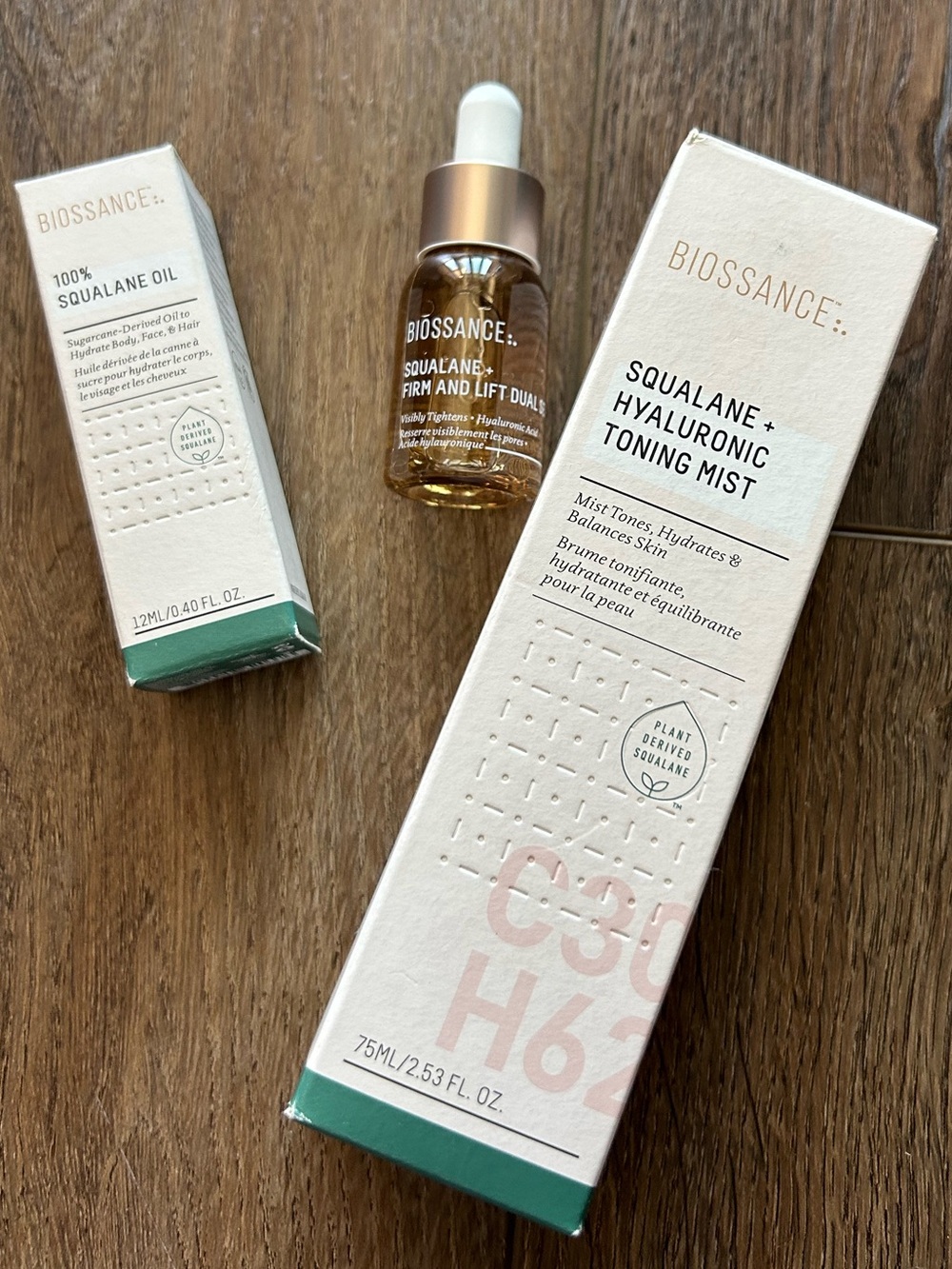 NIB Biossance skin care set of 3